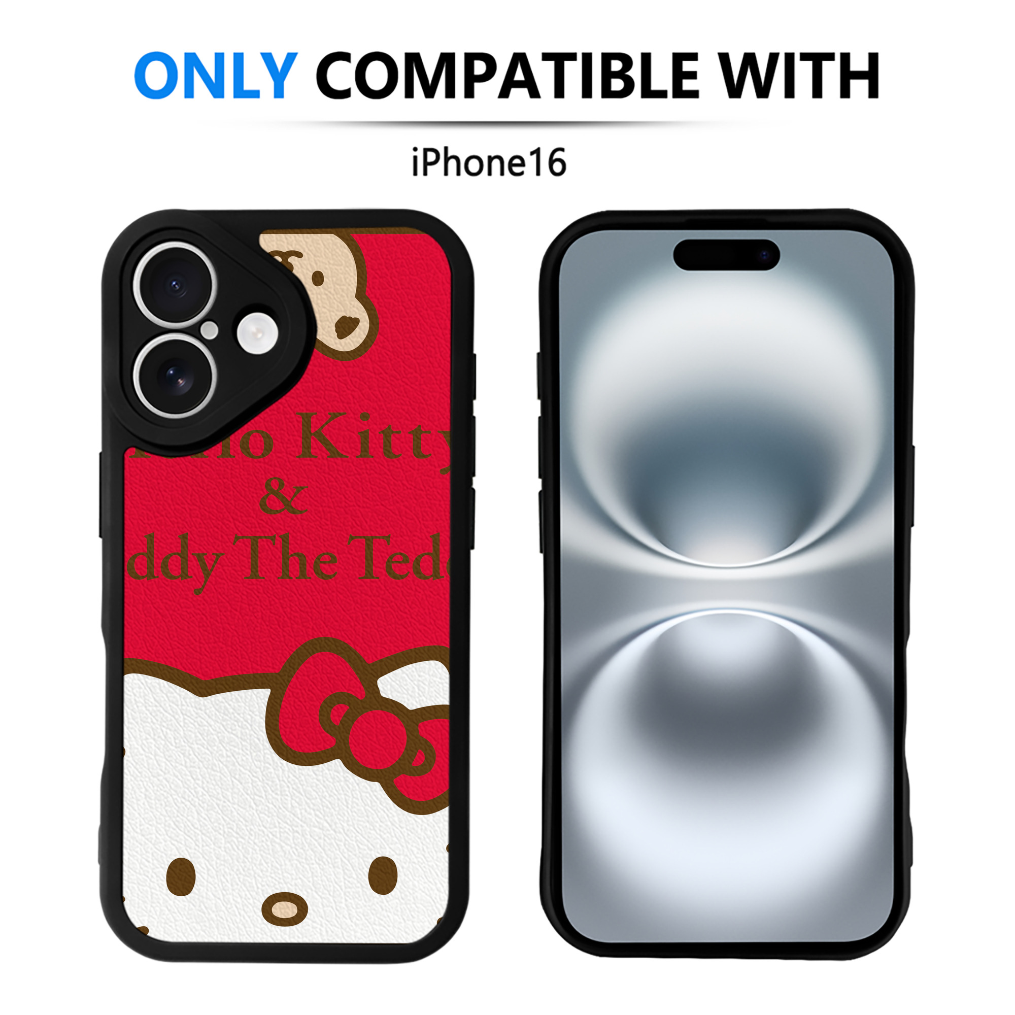 （画像用） Hello Kitty ハローキティ 【iPhone 16シリーズ対応】シリコンスマホケース（レザー調） 材質：シリコン